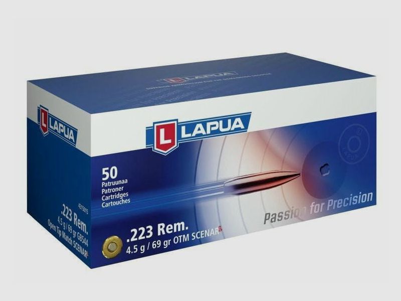 Munizioni LAPUA OTM SCENAR L cal. .223 Rem. 4,5g/69gr (confezione da 50 pezzi)