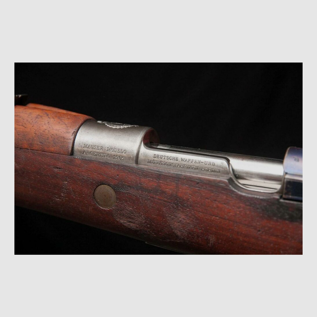 DWM Berlin Mauser 98 1909 Argentino matching numbers, matching number cleaning rod