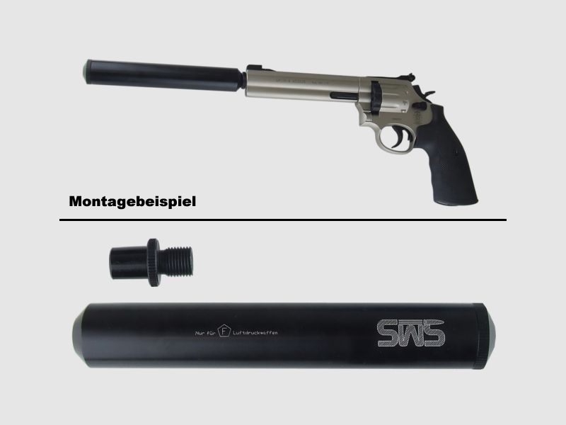 SchalldĂ¤mpferset fĂĽr Smith und Wesson Modell 686 und 586, inkl. Adapter (P18)