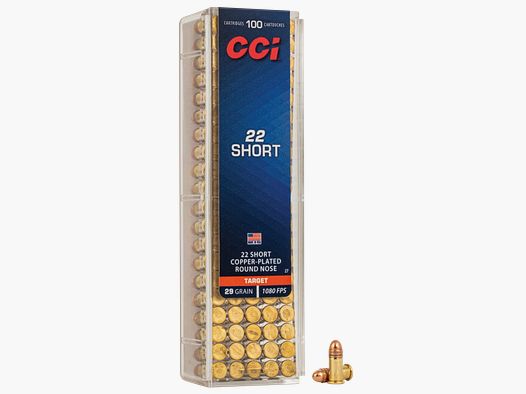 CCI AMMUNITION CALIBER 22 SHORT 29 GRAINS CPRN X100