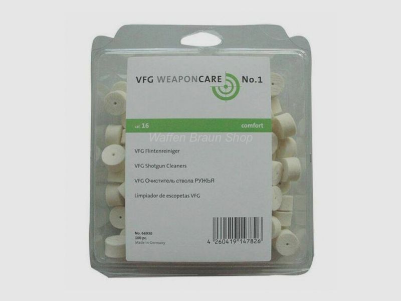 VFG Pulitore per canne "comfort".16. I pulitori per canne sono realizzati in puro feltro di lana merino.