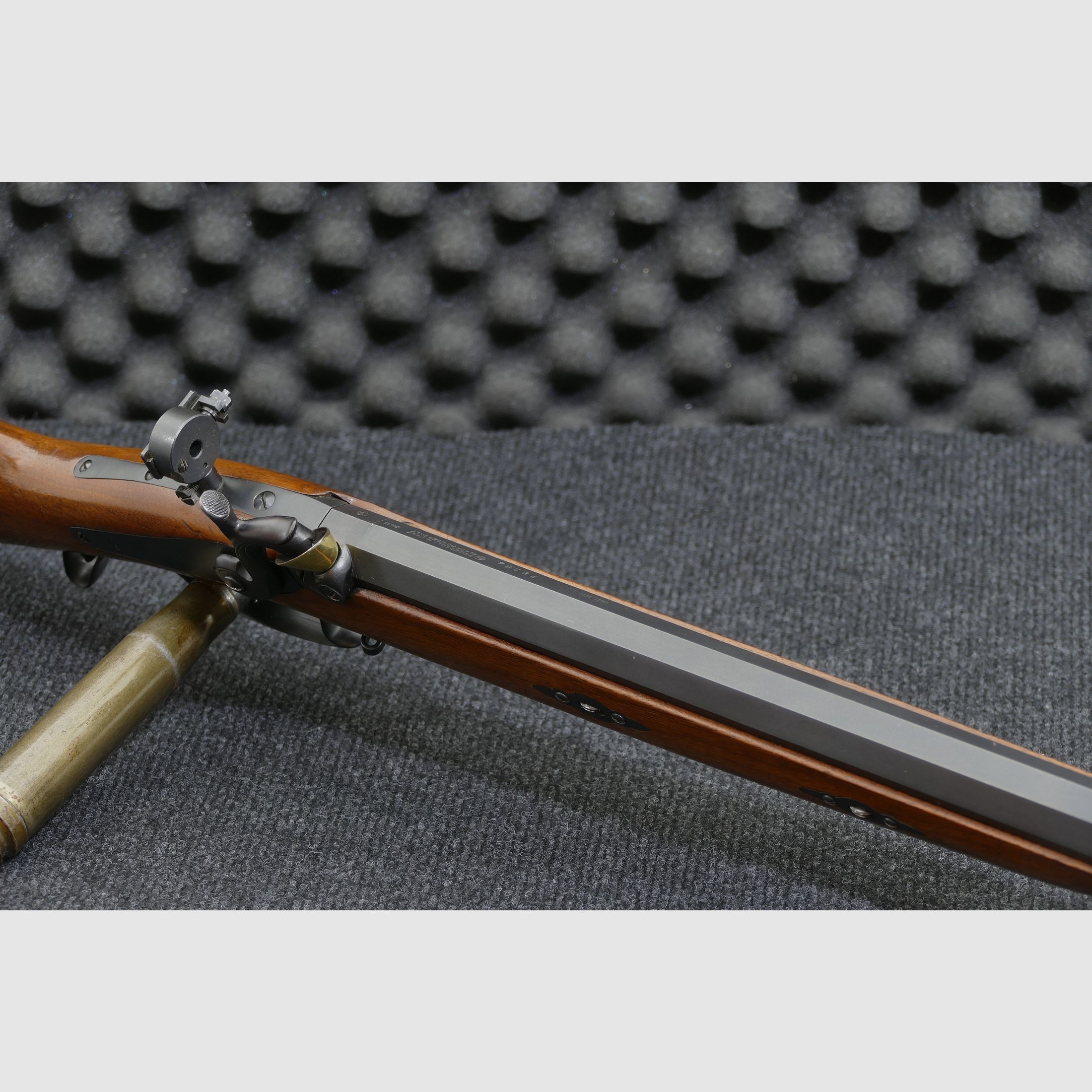 Davide Pedersoli Vorderlader Gewehr Tryon Rifle (Model S.229) uitvoering Creedmoor, .45 zwartkruit, zeer goed onderhouden