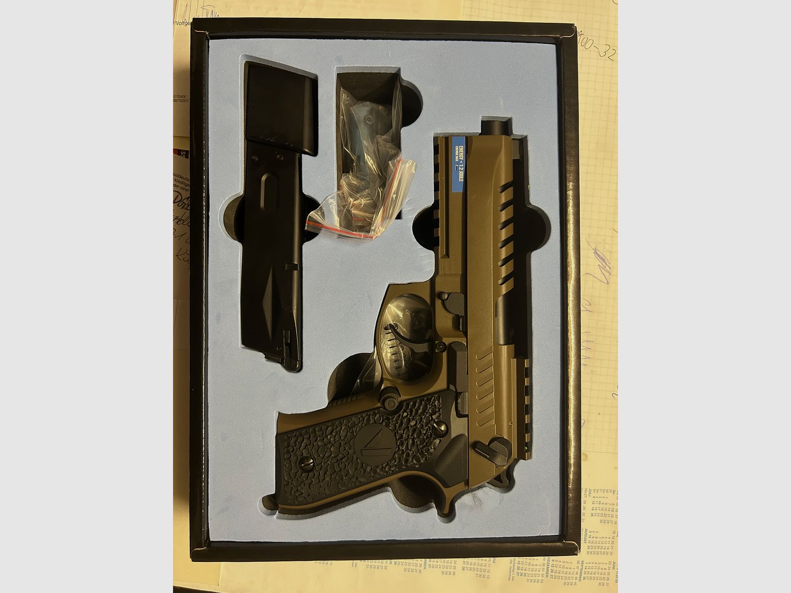 Vorsk VM9 Terre Sombre Airsoft GBB incl. Gaz 2x comme neuf