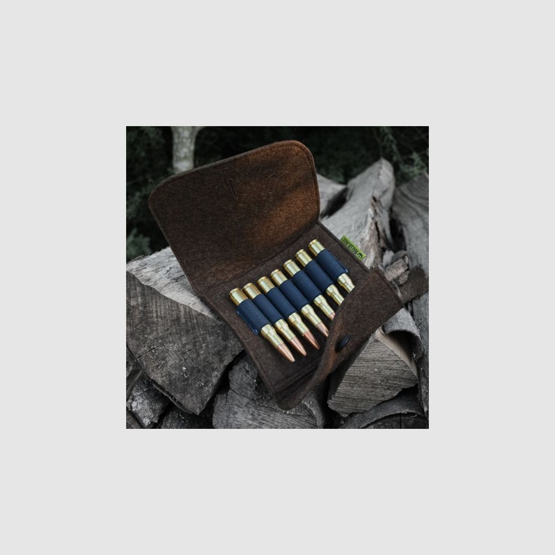 Wood Owl Rifle Felt Cartridge Case