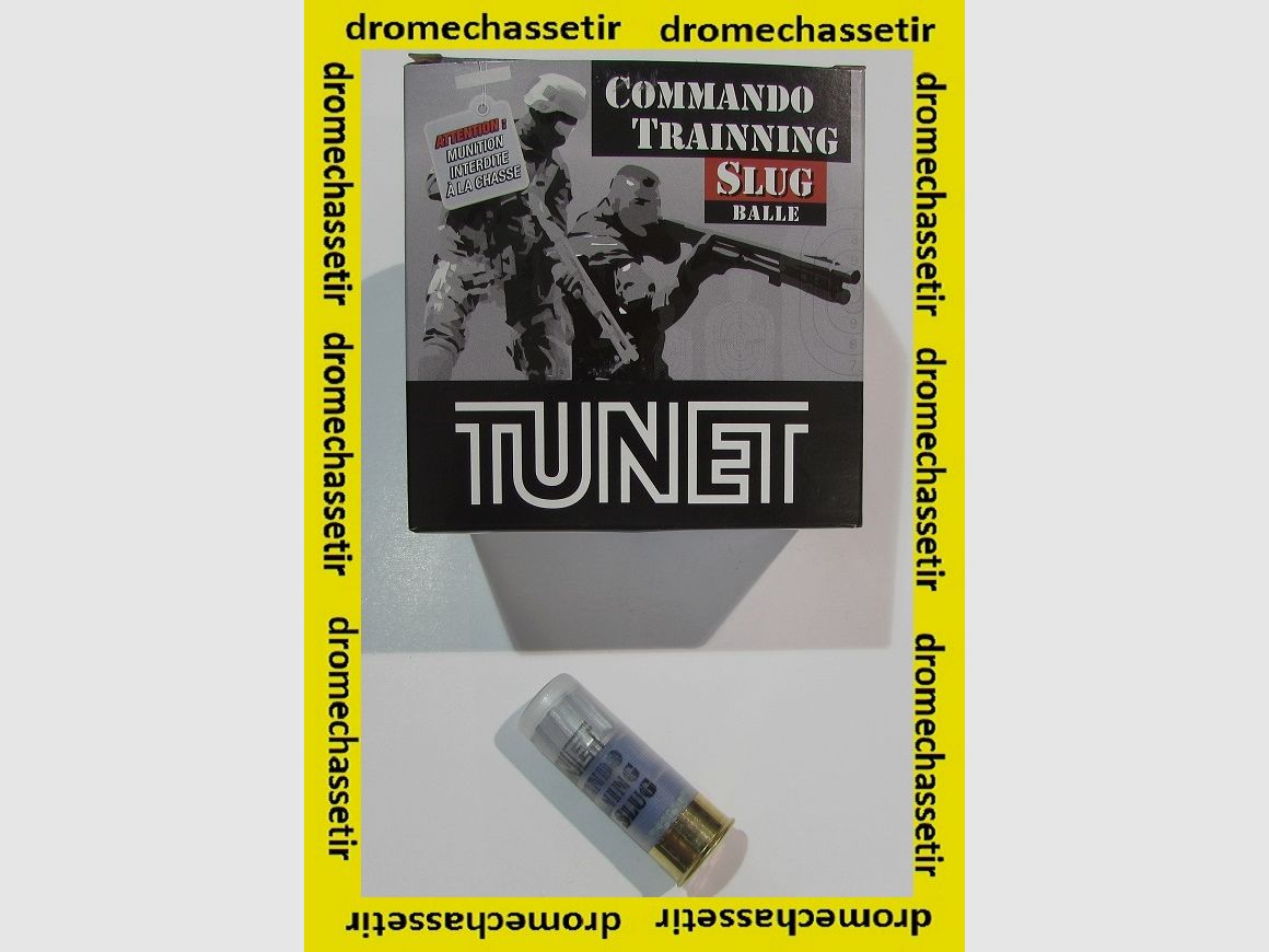 Pack 100 Patronen Tunet Commando Training SLUG Kal. 12/67, Geschoss von 28gr (speziell für Pumpen)