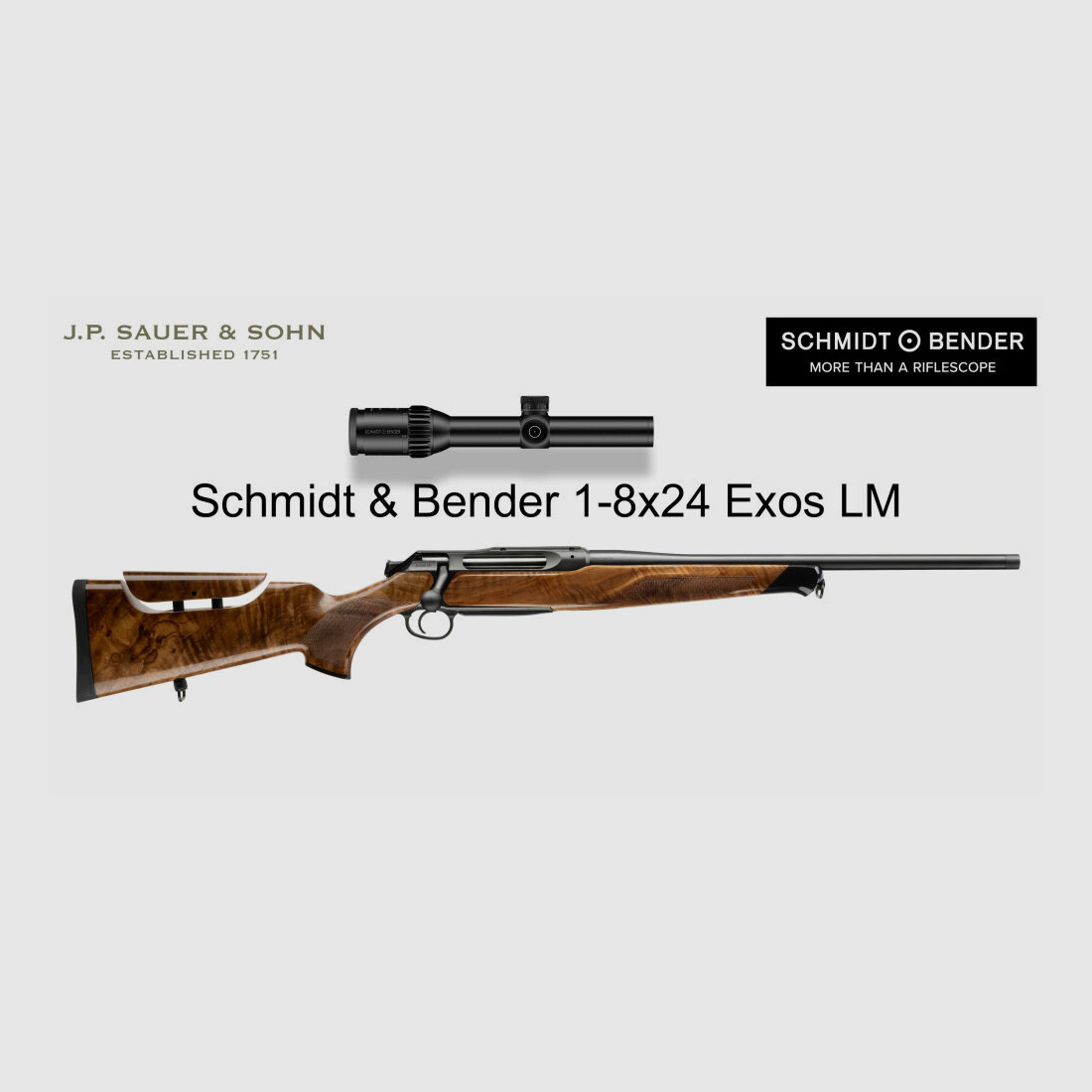 J.P. Sauer & Sohn Sauer 505 Ergo Lux Fucile a ripetizione HQ3 Pacchetto di attrezzature Elegance + VSR | 8.5x55 Blaser | Schmidt & Bender 1-8x24 Exos LM