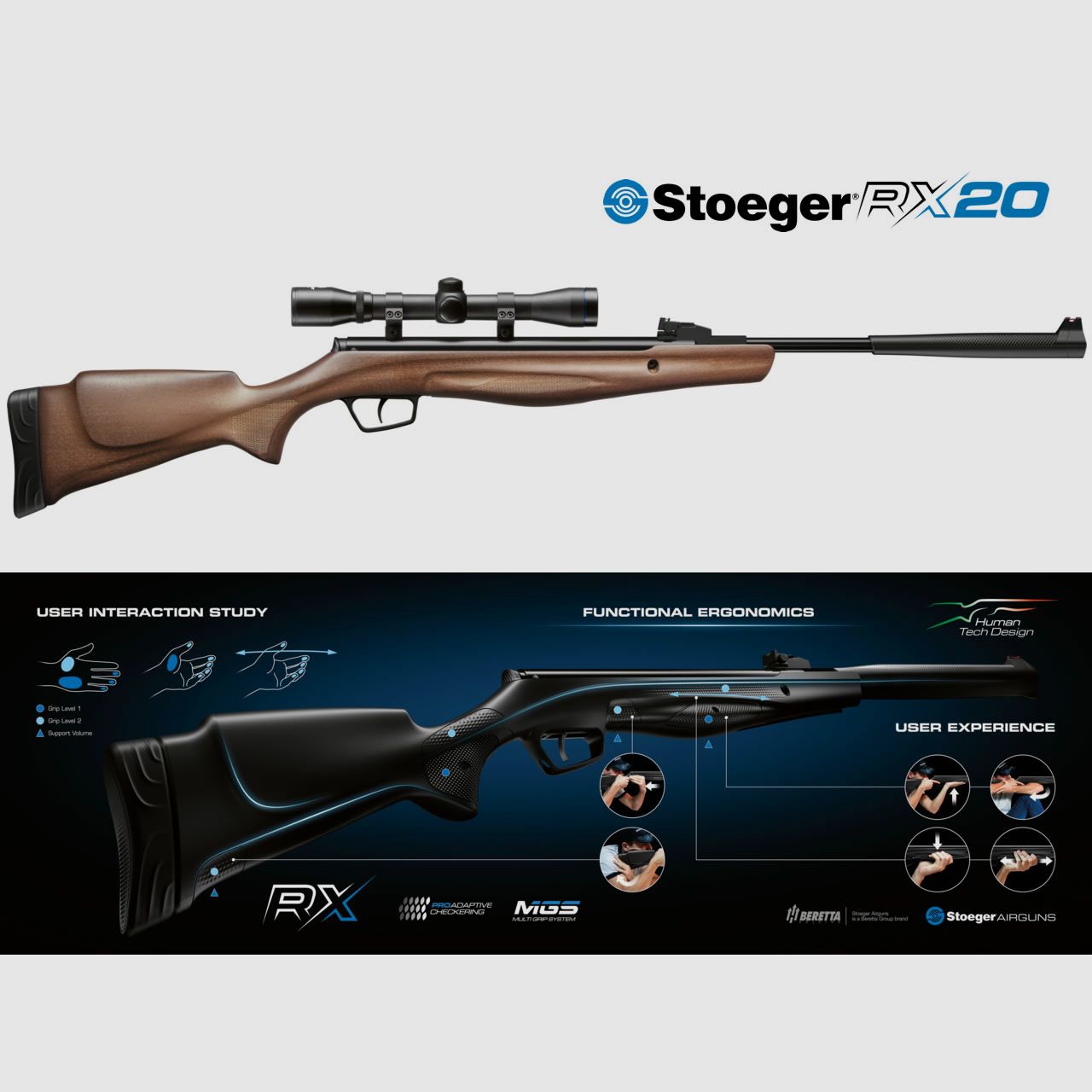 Luftgewehr Stoeger RX20 Dynamic Combo Zielfernrohr 4x32 Holzschaft Kaliber 5,5 mm (P18)