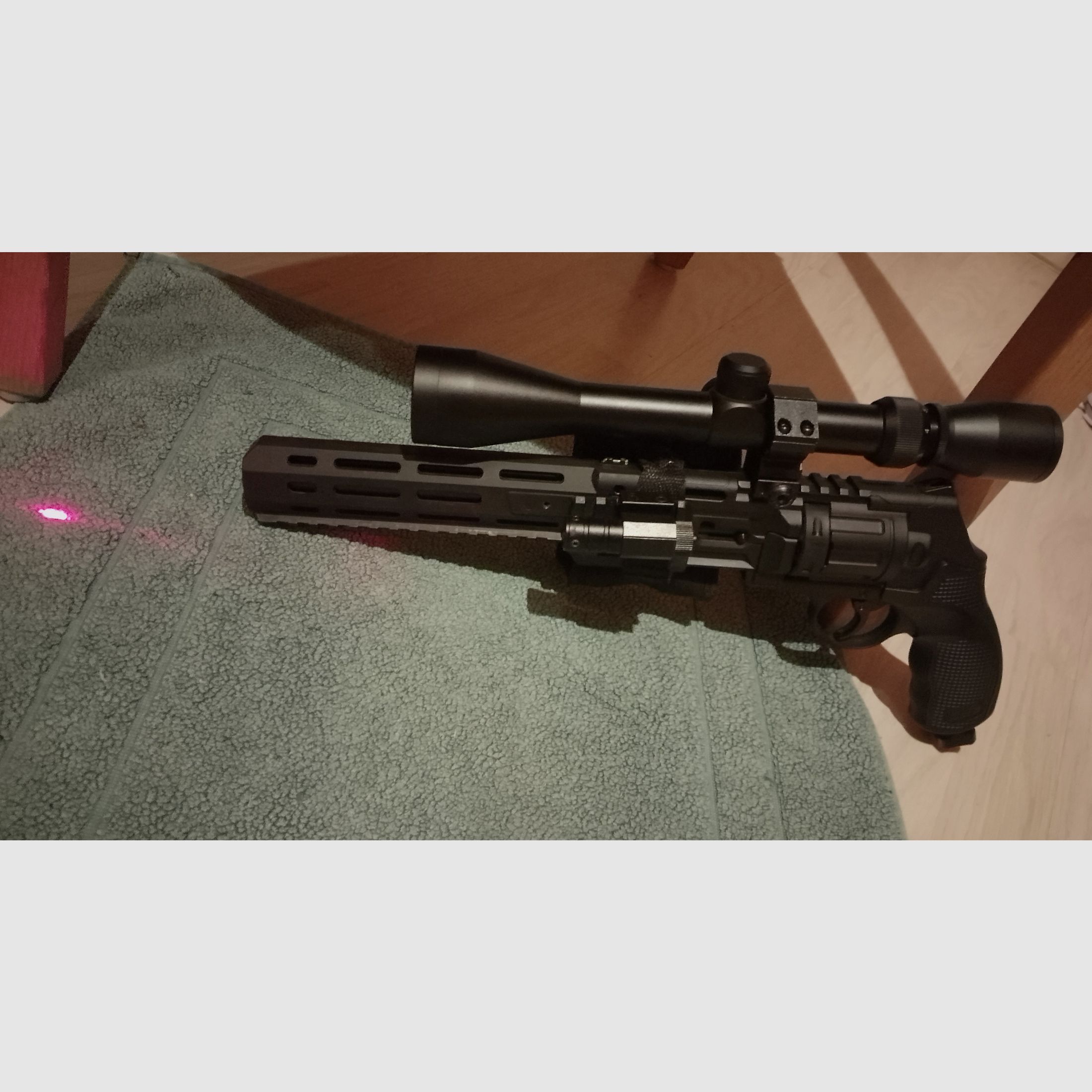 3-9x40 scope op Long T4e HDR50 Tactical Rifle Kit Rot Punkt rubber bullets RAM Paintball Marker Cal .50 Set laser CO2 capsules Revolver Pepper Launcher lange barrel optioneel Holo Visier Red DOT