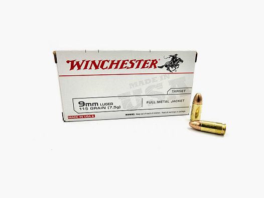 WINCHESTER 9mm LUGER FMJ ammunition – FMJ 115gr