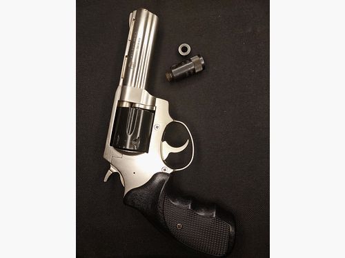 Röhm RG99 blank-firing revolver nickel (PTB 452) RG 99 with muzzle protector