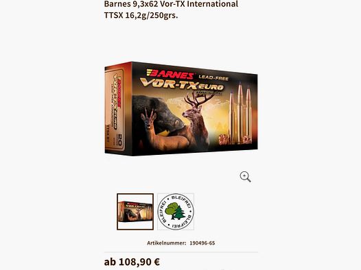 Barnes 9,3x62 43 strzały