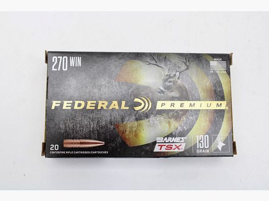 Federal Premium .270Win Barnes TSX 130grain SANS PLOMB 20-pack - .270 Win