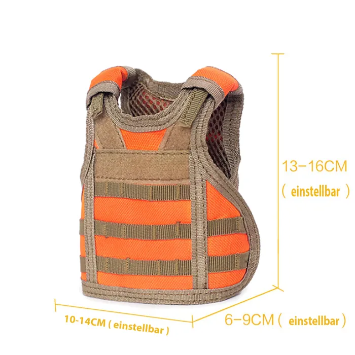 Mini beschermvest voor bierfles / wijnfles / thermosfles - Oranje-rood, afbeelding 6 van 7