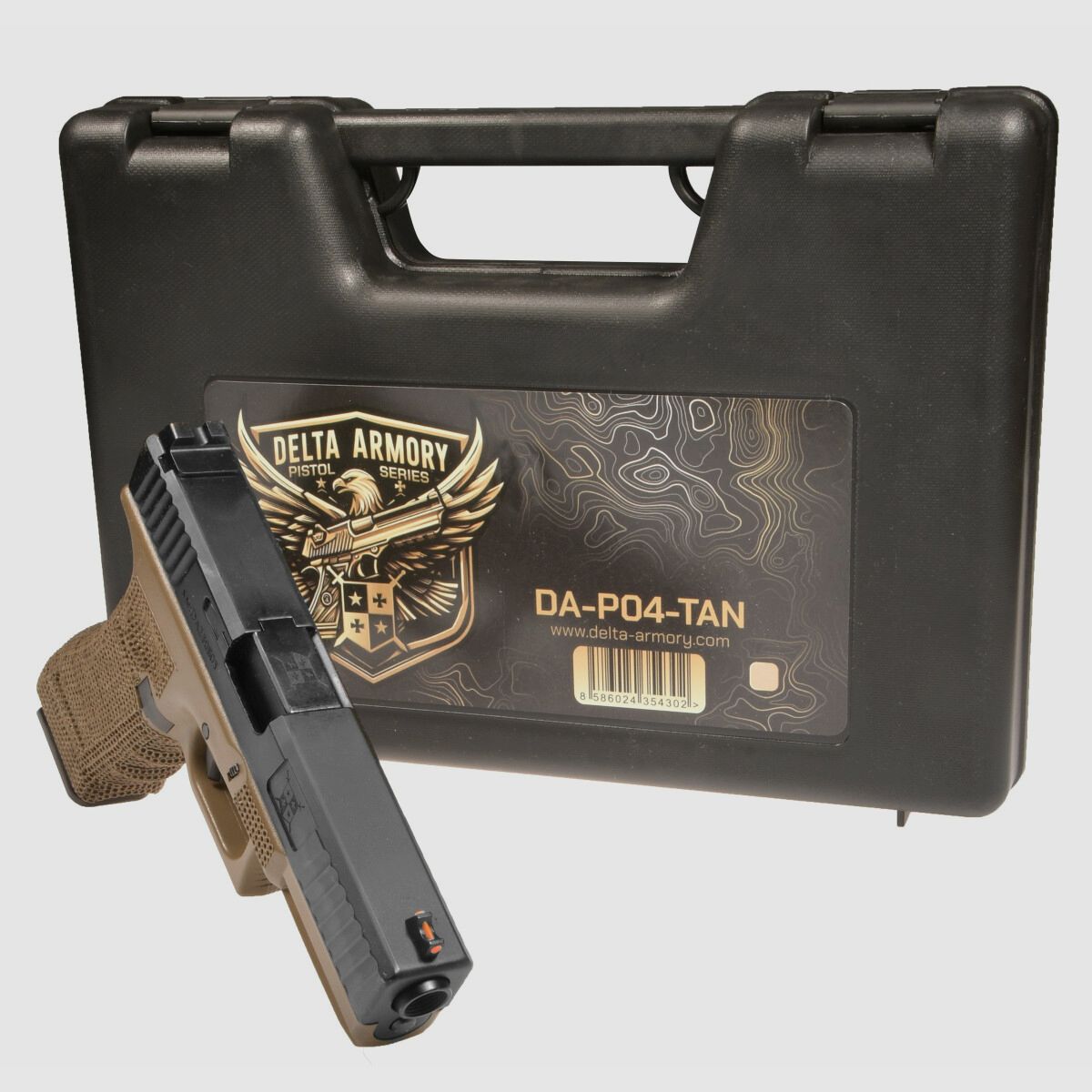 P04 GBB Airsoft Pistole in Tan | Delta Armory