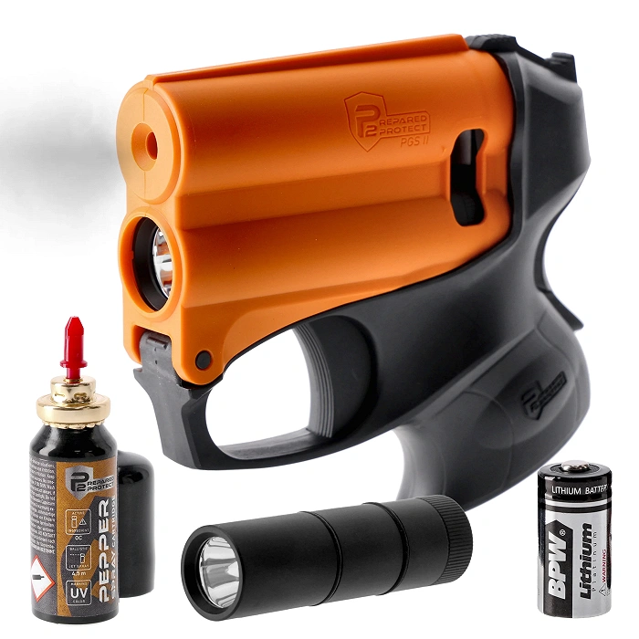 Lanceur de gaz poivre P2P PGS II KIT avec lampe torche, noir-orange (2.2058-1), image 3 sur 12