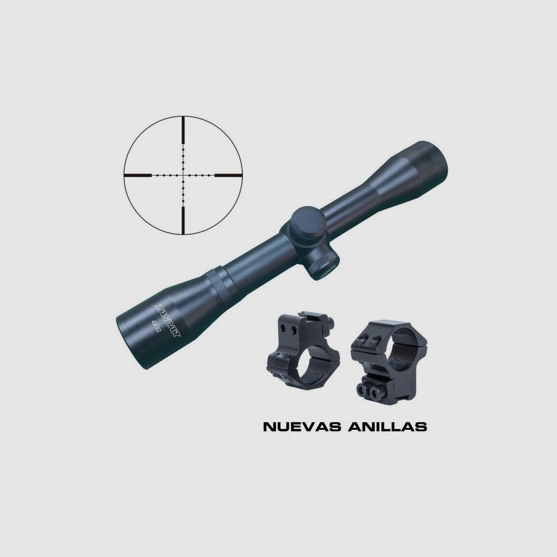 Zasdar 4×32 mm Zielfernrohr Mildot mit 11mm Montageringen.