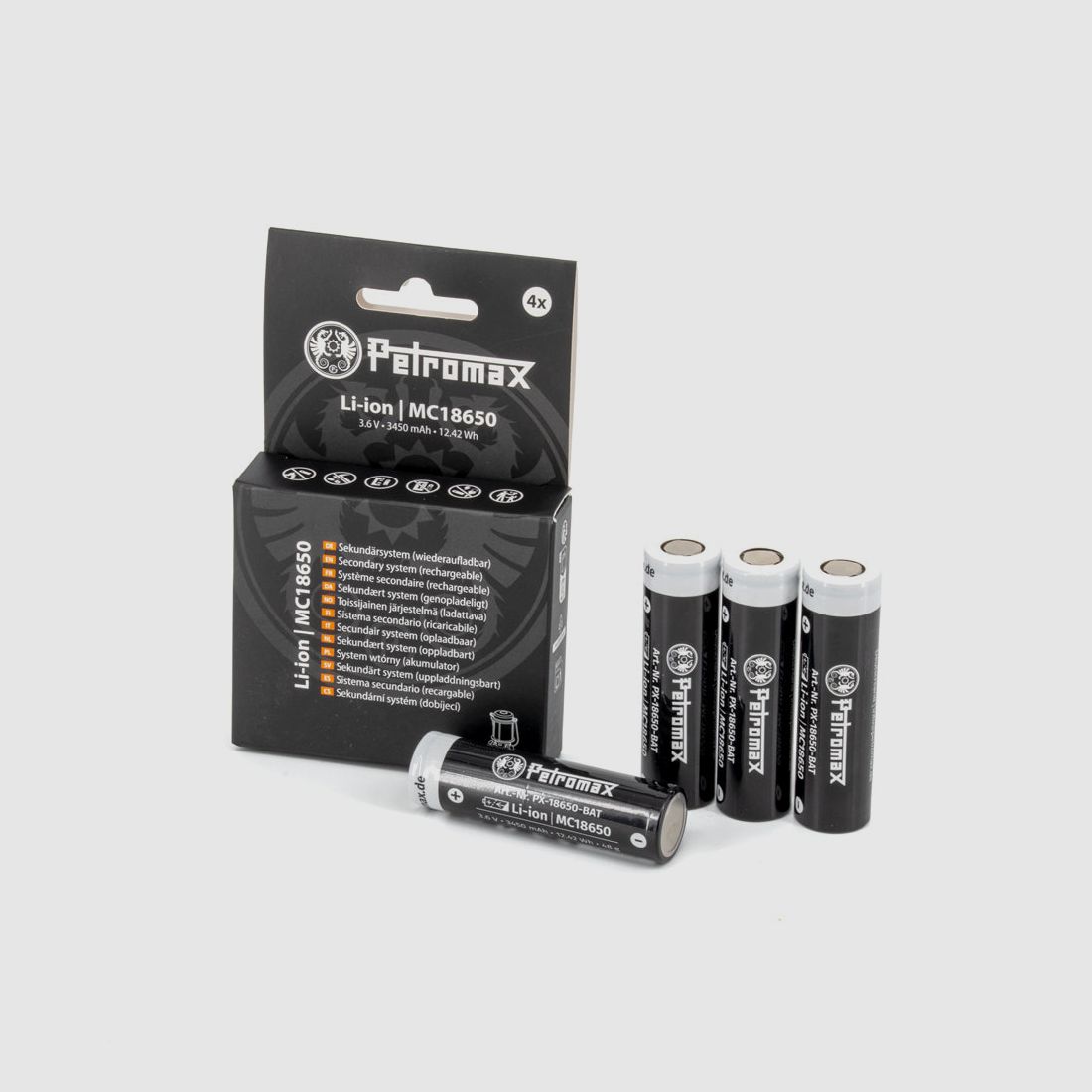 Petromax Li-Ion Batteries 18650 for LM500 (4-Pack)