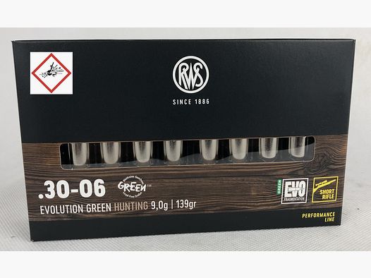 RWS Evo Green cartucho de caza cal. .30-06 SRF 139grs
