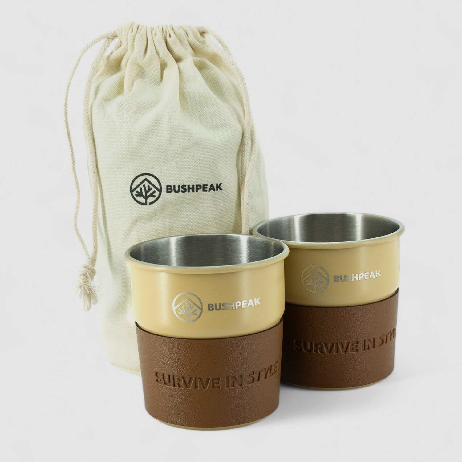Set de 2 tazas de acero inoxidable Bushpeak