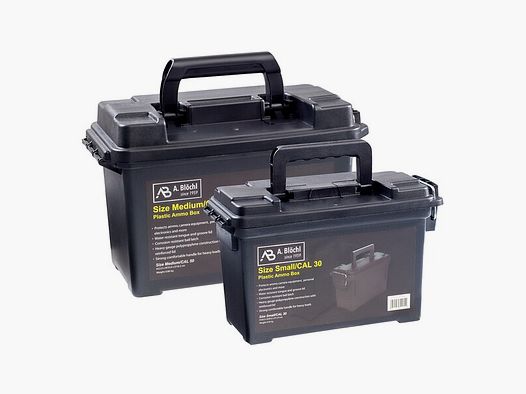 Munitionskiste Gr. 1 abschliessbar 29x13x18cm schlagfester Kunststoff SCHWARZ – Transportbox Ammo