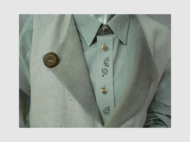 Imperial linen vest for men with leather lapel