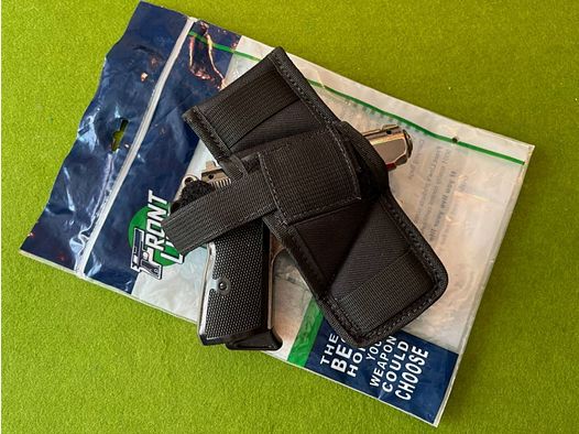 FRONTLINE LINKS/RECHTS NYLONHOLSTER FÜR MITTLERE PISTOLEN 7,65 AUCH SCHLANKE KAL. 9 NEU OVP