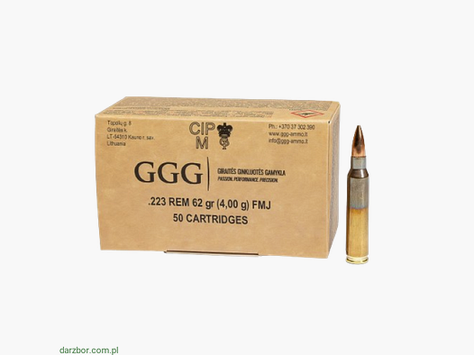 Amunicja 223 Rem GGG GPR12 FMJ 62gr