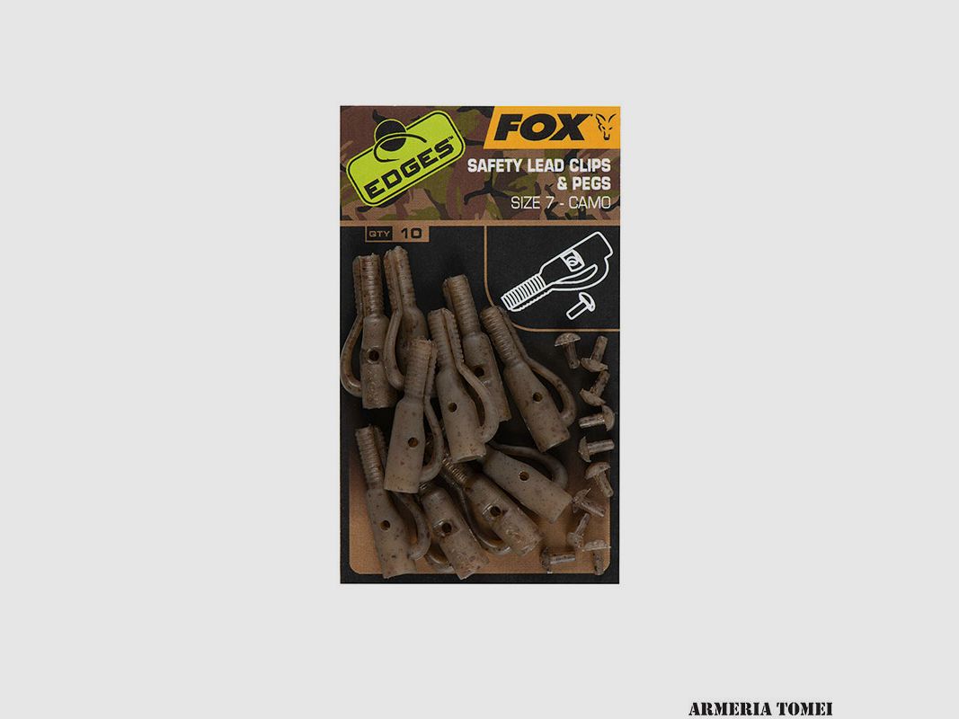 FOX – EDGES™ SAFETY LEAD CLIPS & PEGS SIZE 7 – CAMO (10PCS), image 1 of 2