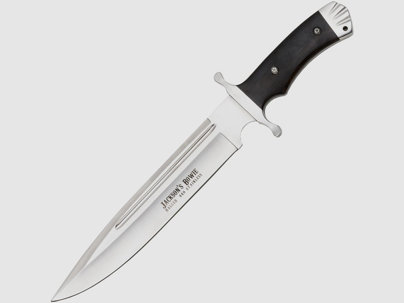 Jacksons Bowie Messer mit Griffschalung aus Pakkaholz