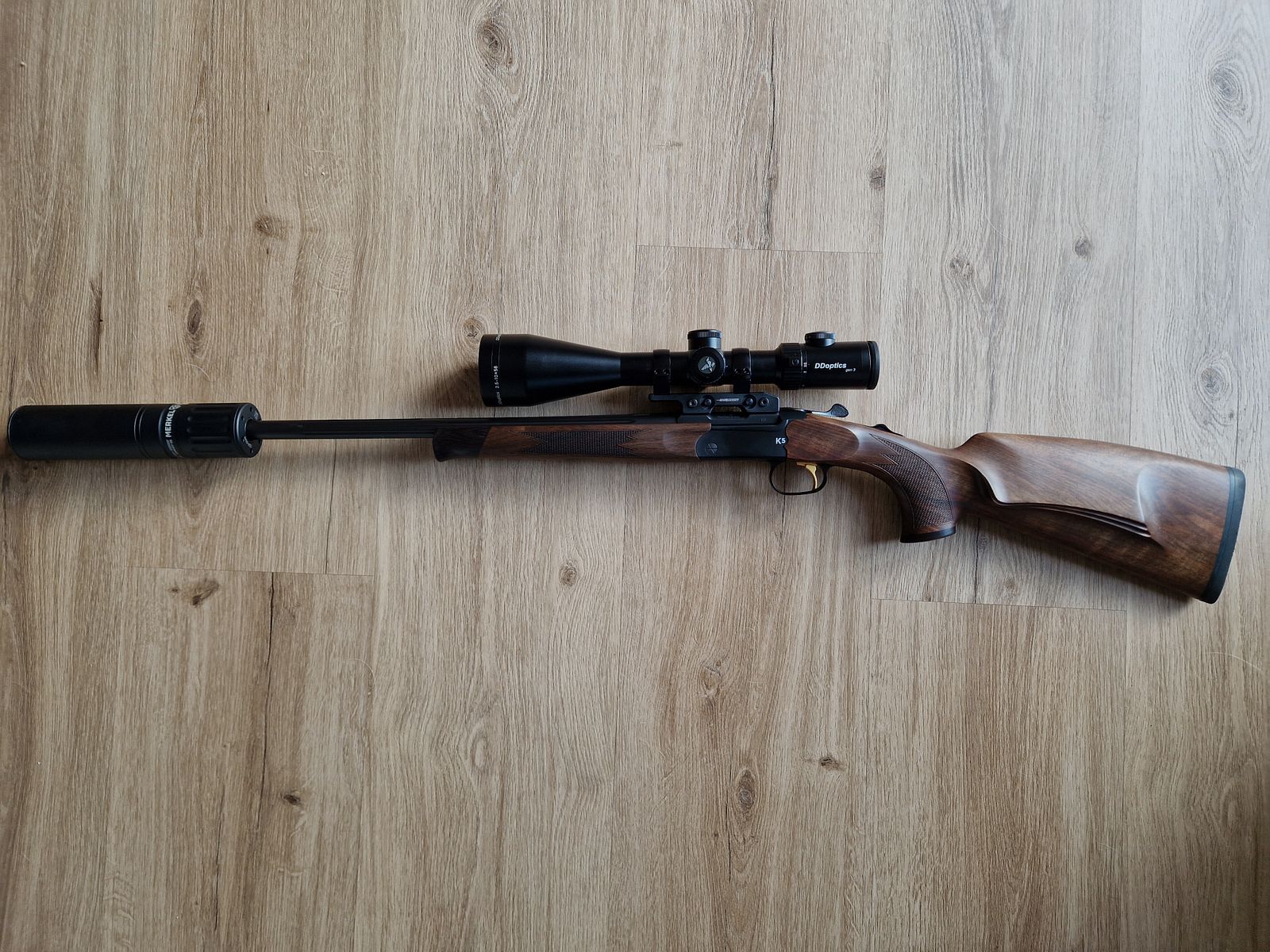 Offerta completa Merkel K5 Extreme calibro .308 Win (ottica inclusa montaggio, silenziatore, custodia per fucile e cinghia per fucile)