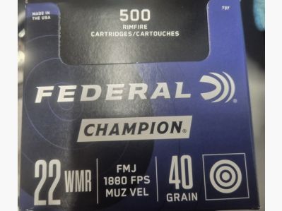 FEDERAL MUNITION .22 WMR 40GR FMJ 50 St