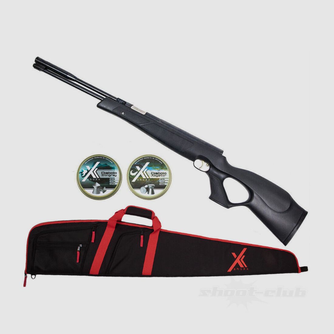 Weihrauch HW 97 air rifle Black Line cal. 4.5 mm in case set