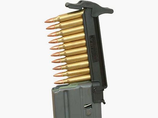 NEU!Maglula Strip LULA AR15 Magazine Loader!Ladehilfe f. Ladestreifen z.B. Geco .223Rem)10Schuss,3Se