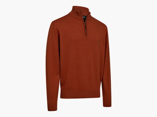 Harrington 1/2-Zip Strickpullover - Oak Rust Melange – Größe: XL
