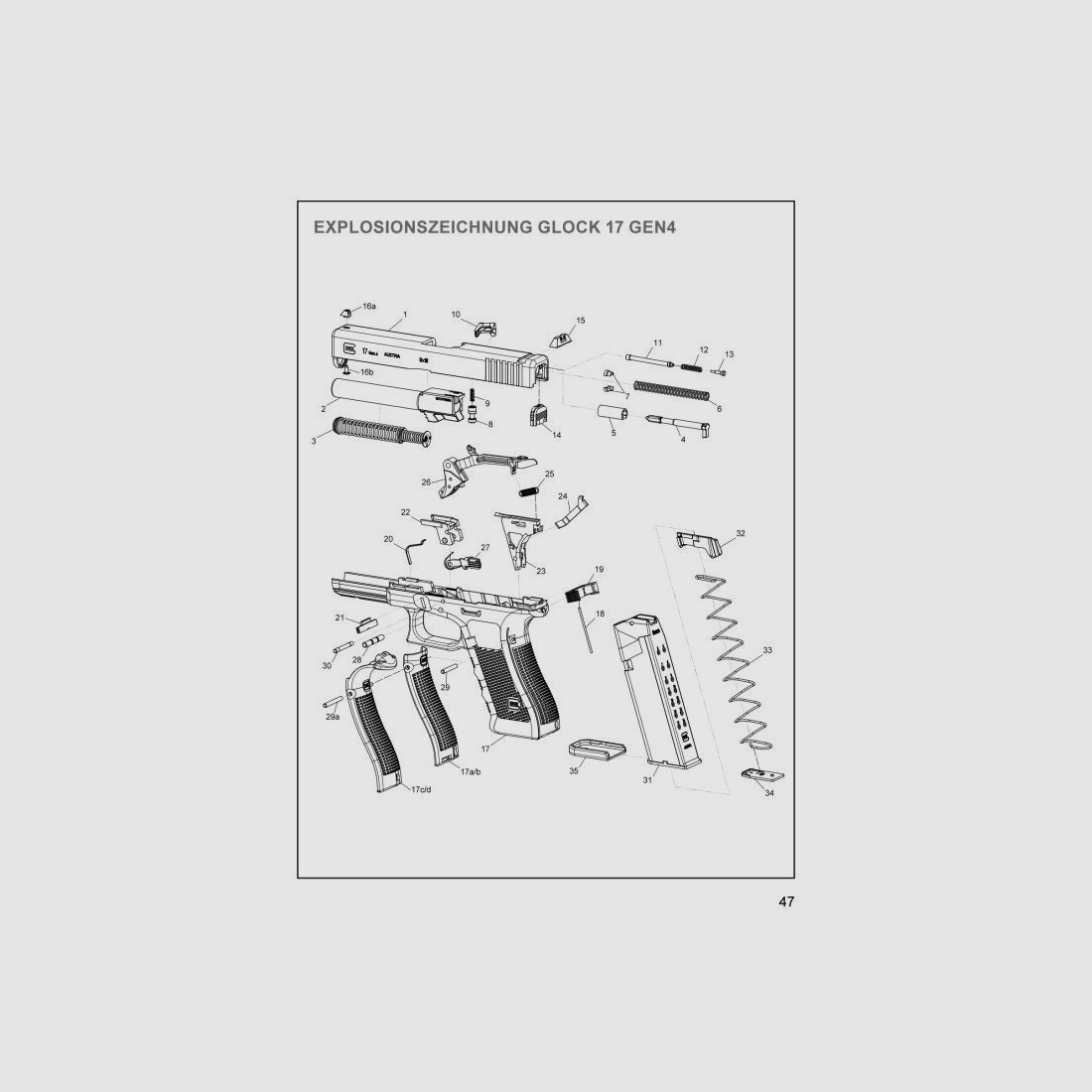 Molla del caricatore Glock17 Gen 4 #33