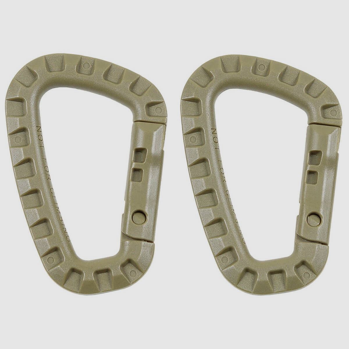 MFH Carabiner Plastic, 2-Pack - Coyote Tan