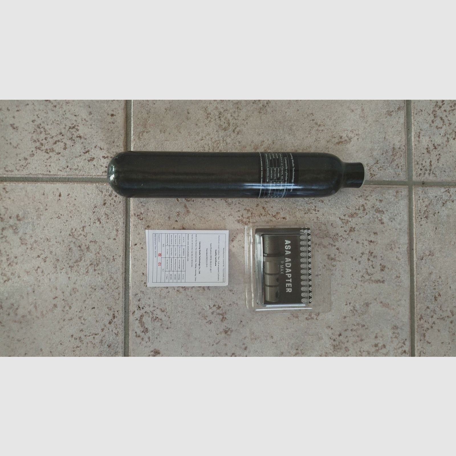 AEA HP Max MK1 Carbon Compositflasche 300bar 0,37l mit passendem Adapter