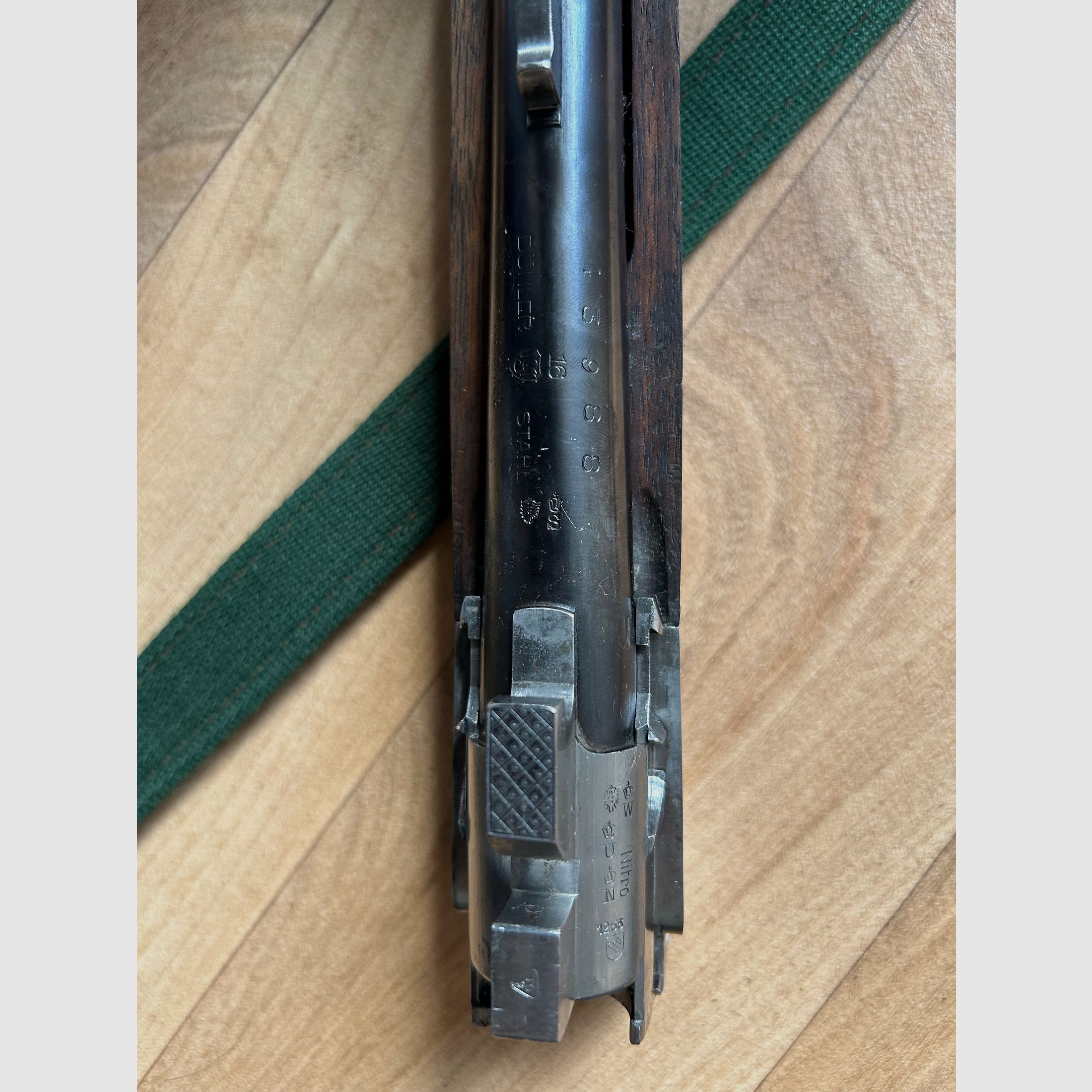 Bockdoppelflinte Merkel Suhl 16/70 met Krieghoff verwisselbare loop 7x57R en richtkijker Zeiss Diavari 1,5x6