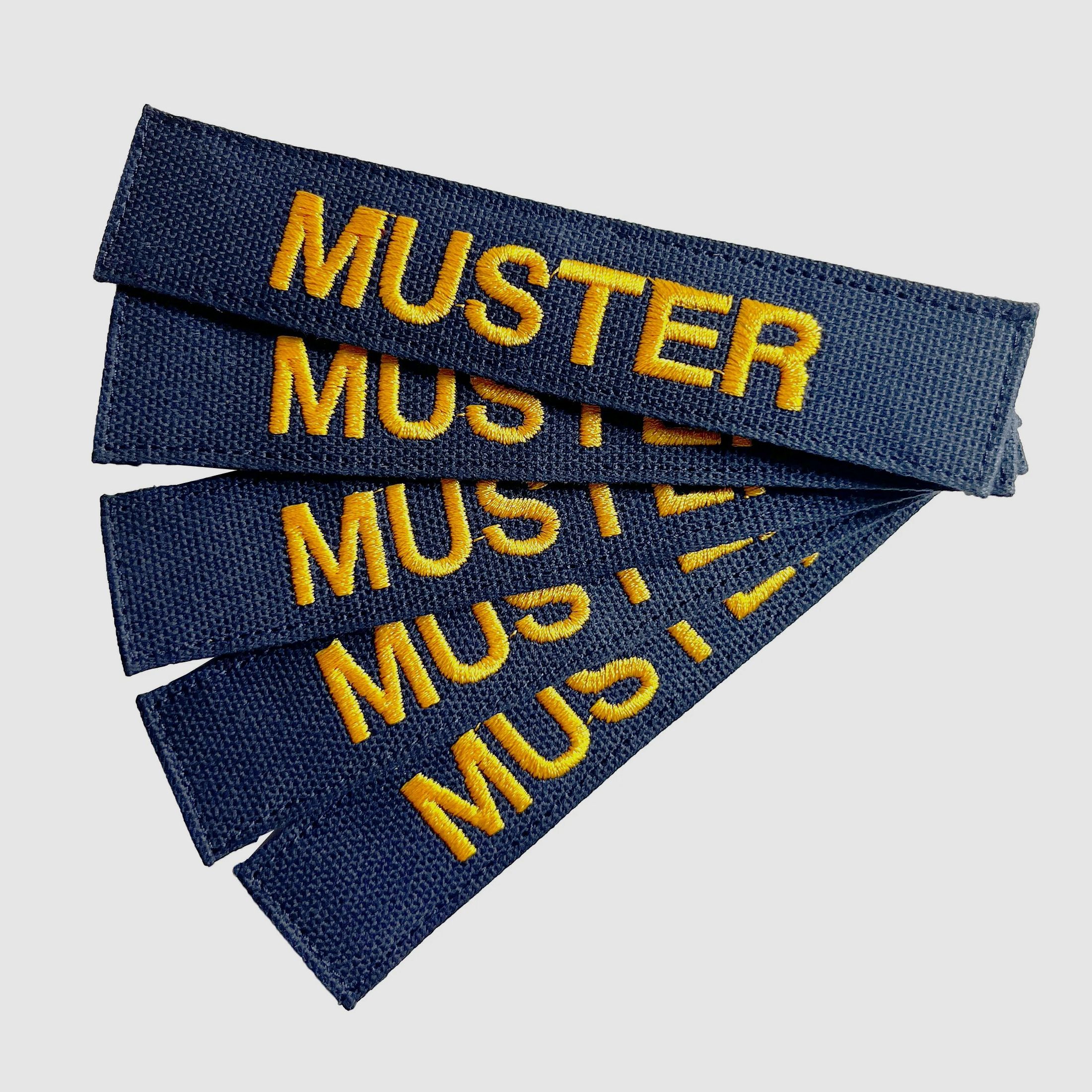 ASMC Namensbänder 5er Set blau goldfarben