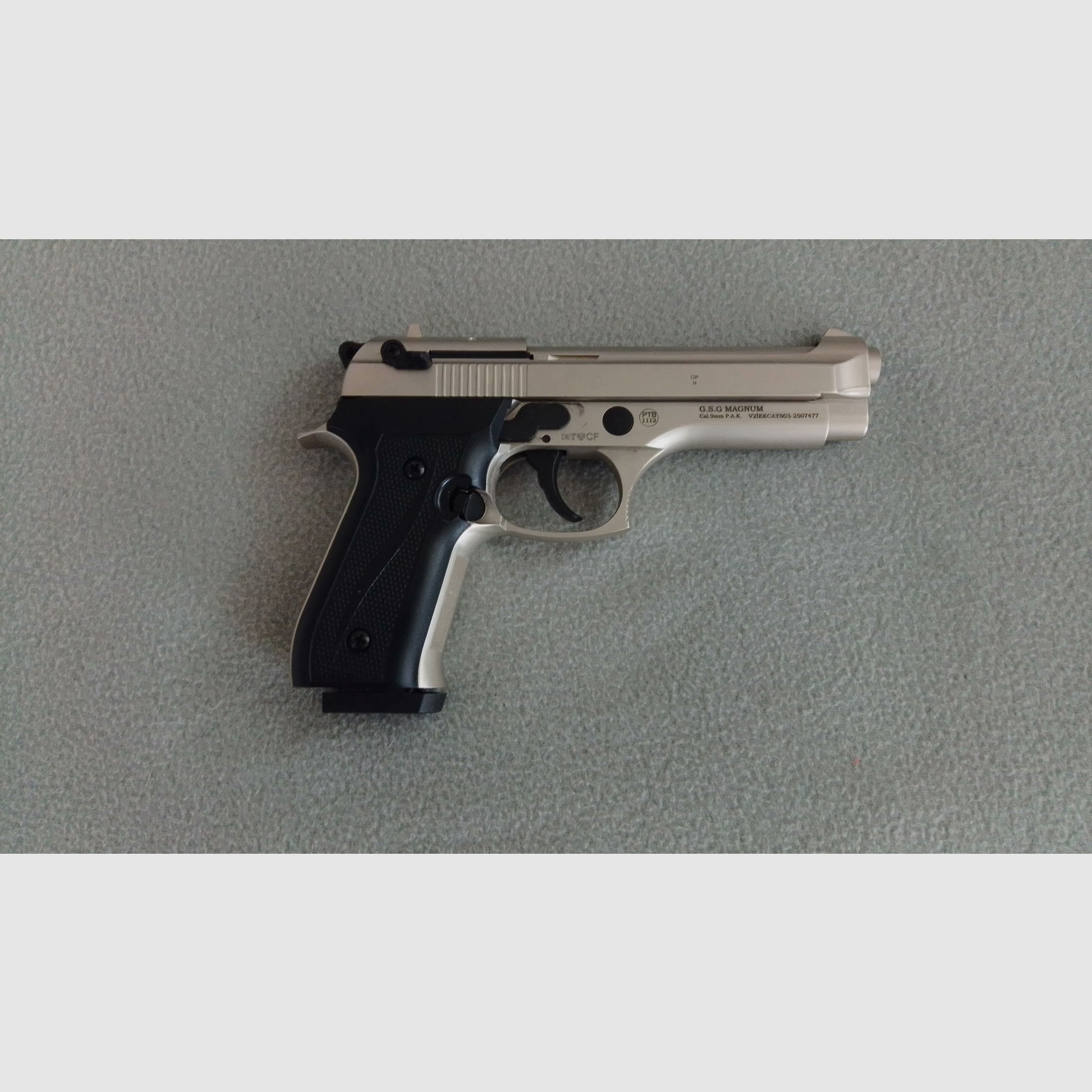 Ekol Firat Magnum Nickel Plated Unfired PTG1112 Blank Firing Pistol 9mm P.A.K.