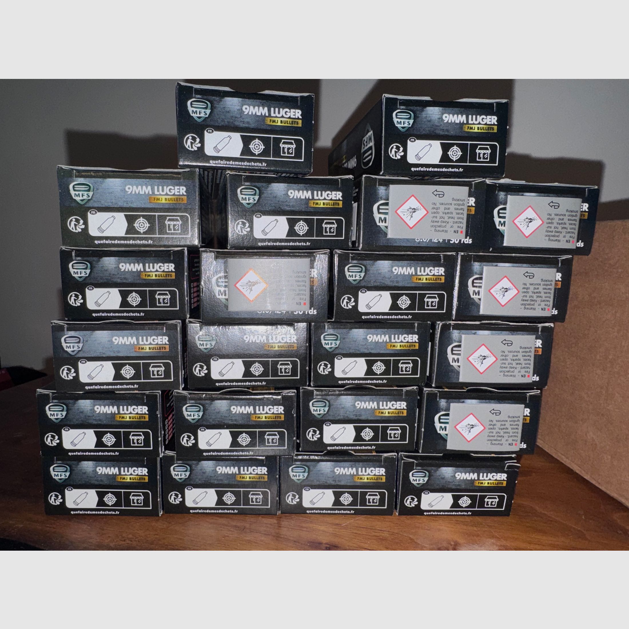 Munition 9 mm MFS 8 gr. FMJ & STV 8 gr. FMJ – insgesamt 3.500 Schuss