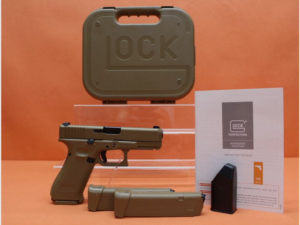 Glock Ha.Pistolet 9mmLuger Glock19X Coyote (Typ Gen5) 102mm lufa/ 2 magazynki zapasowe (9mmPara/9x19)