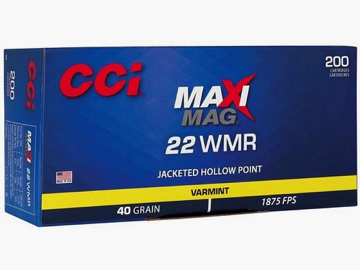 CCI Maxi-Mag JHP 40grs 200St .22wmr