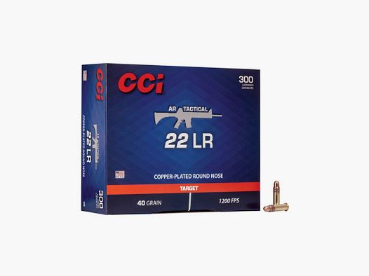 BOITE DE 300 CARTOUCHES CCI AR-TACTICAL CAL.22LR 40GR COPPER PLATED