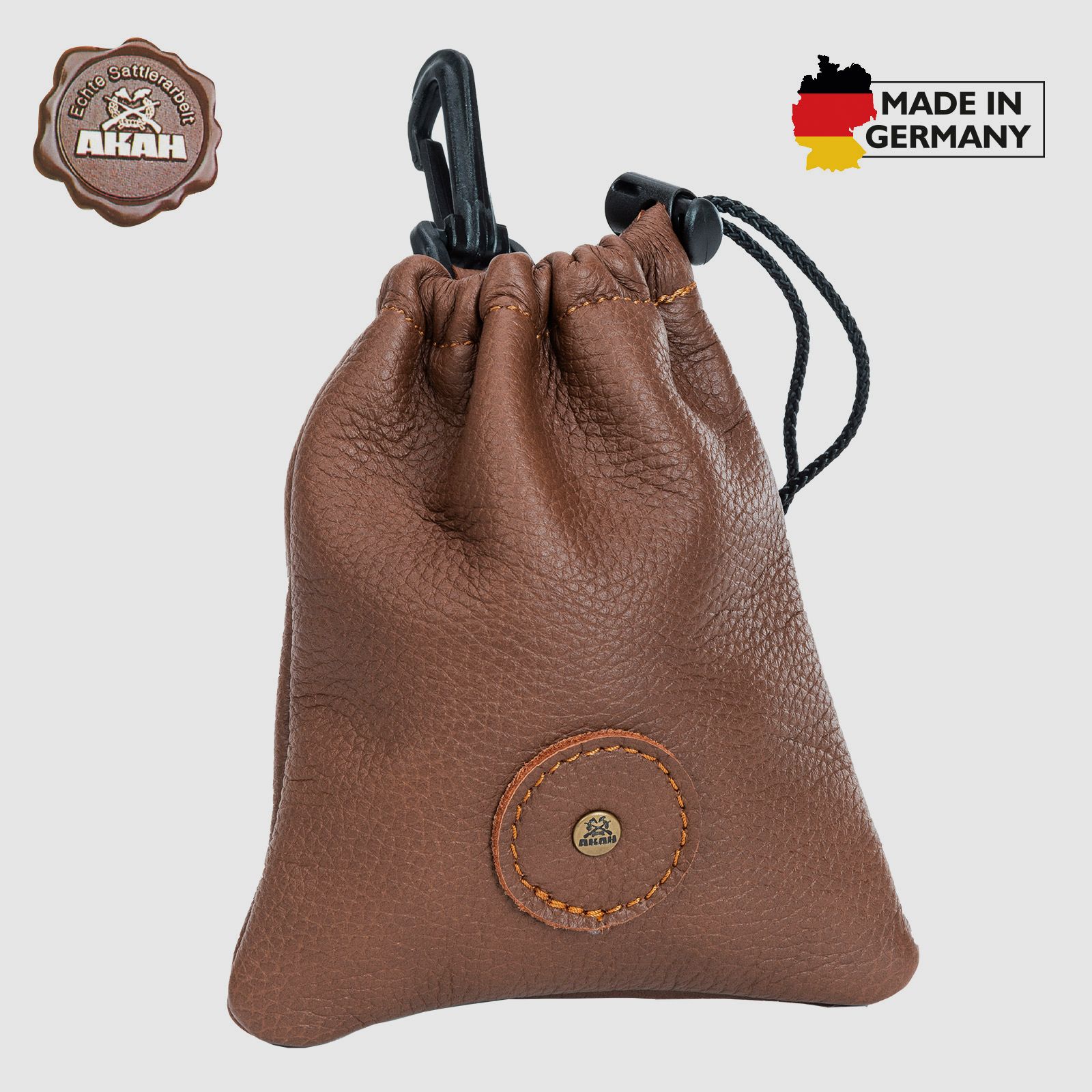 AKAH Leckerli Beutel aus Elchleder 12x15cm