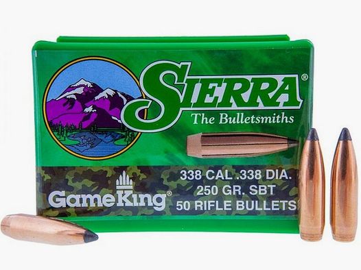 Sierra Bullets Caliber .338 / 8.5mm SBT Gameking Spitzer in 250 Grain