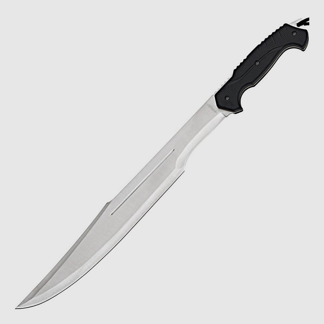 Machete with rubber grip and nylon sheath