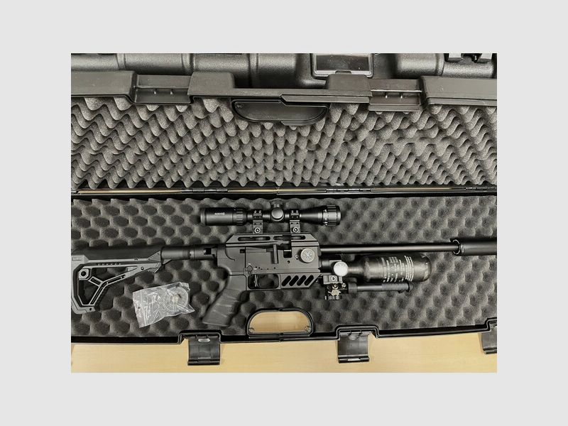 FX Dreamline Compact 4,5mm F-Zeichen, Bottle, Hawke ZF, Bipod, SD DonnyFL, FAB Schulterstütze