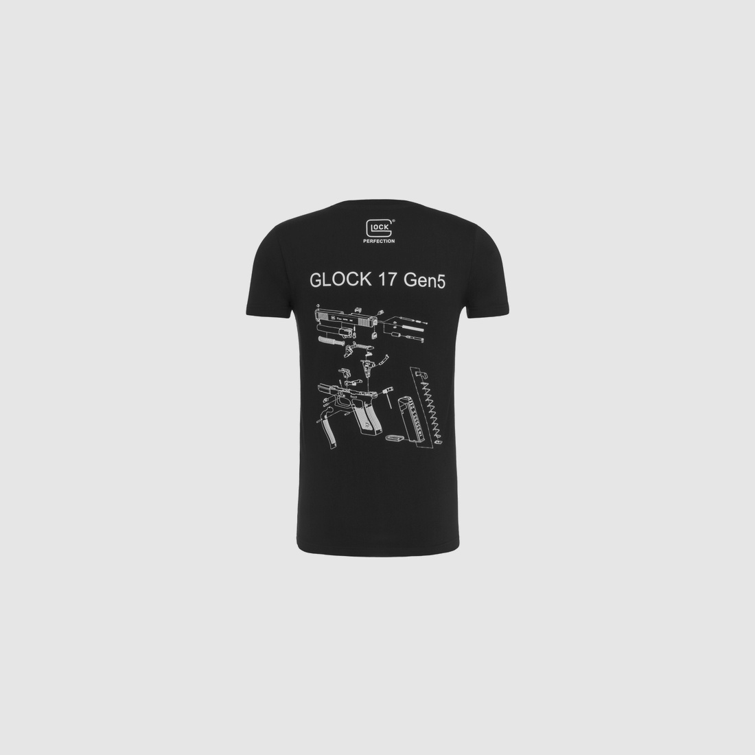 GLOCK T-Shirt „Engineering Gen5“ Herren kurzarm – Schwarz – Größe XXL
