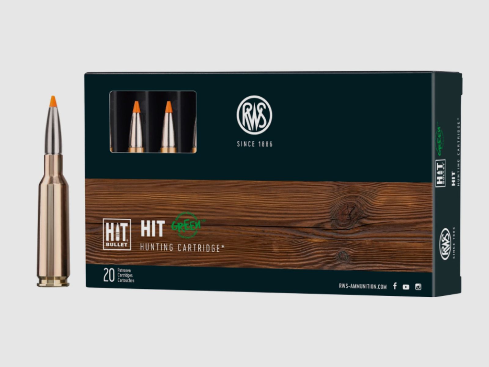 RWS 2426462 cartouches 6,5 Creedmoor HIT Green 7,8g 120grs.